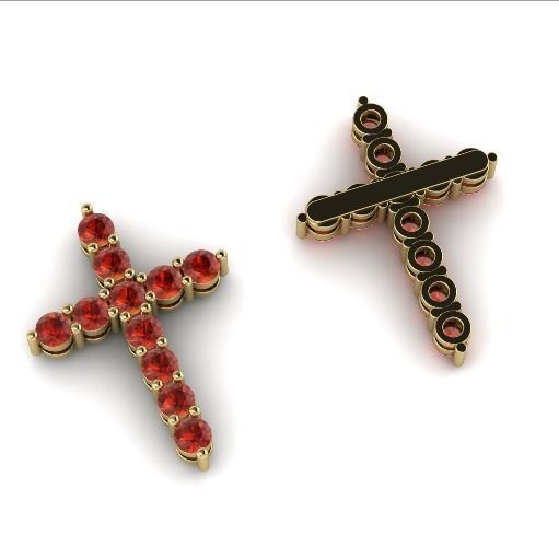 Pendant cross N01236 3D print model_3