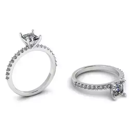 Wedding ring with a finger N01310