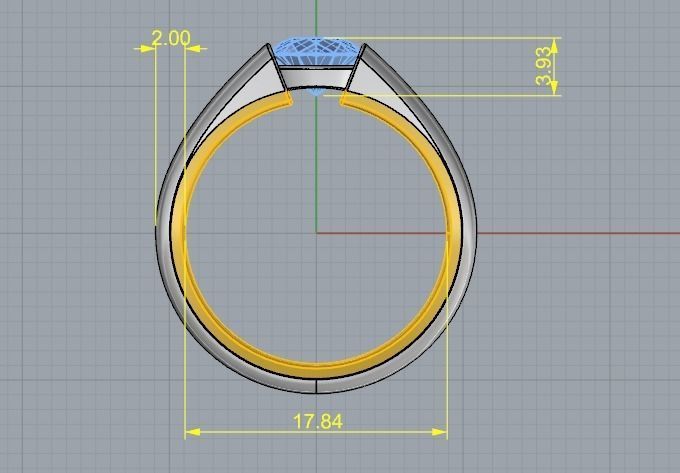 Ring with finger N01303 3D print model_4