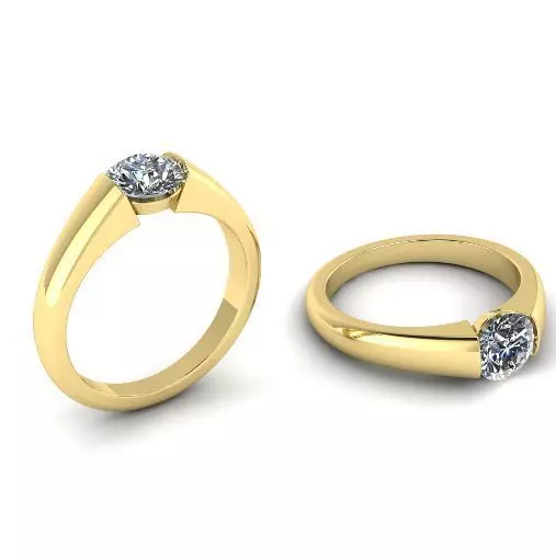 Ring with finger N01303 3D print model_0