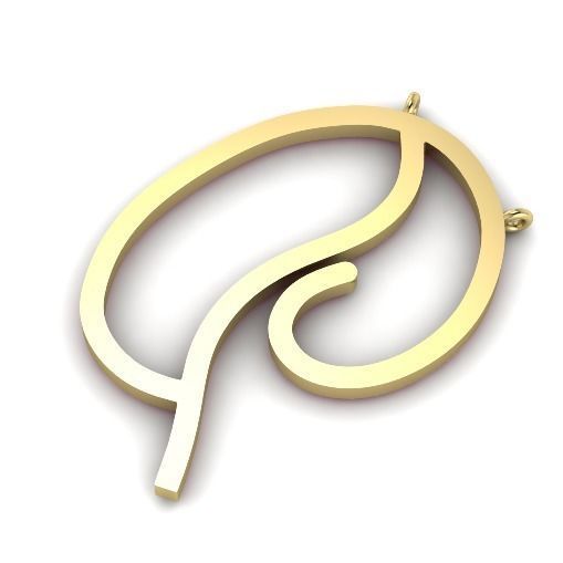 Pendant in the form of the letter D N01298 3D print model_3