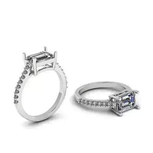 Ring with space for a rectangular stone N01295 3D print model