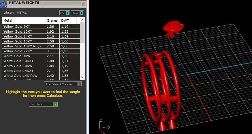 Ring with a heart N01293 3D print model_7
