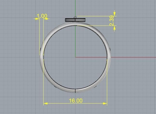 Ring with a heart N01293 3D print model_4
