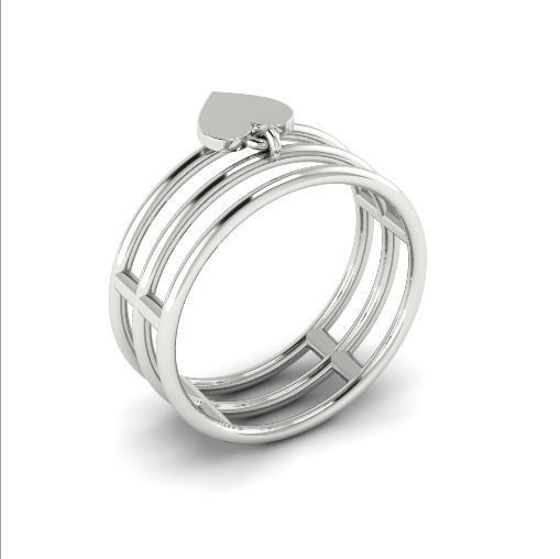 Ring with a heart N01292 3D print model_1