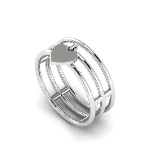 Ring with a heart N01292 3D print model_0