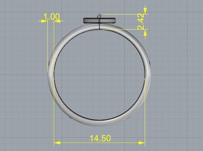Ring with a heart N01291 3D print model_4