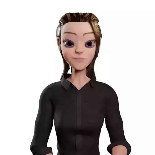 Rigged female character for animation