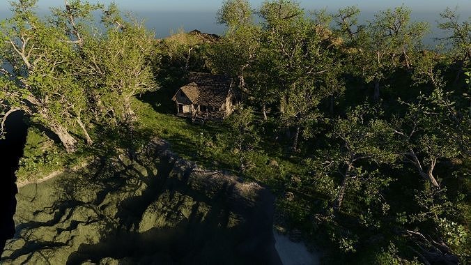 Abandoned cabin Scene 3D model 7