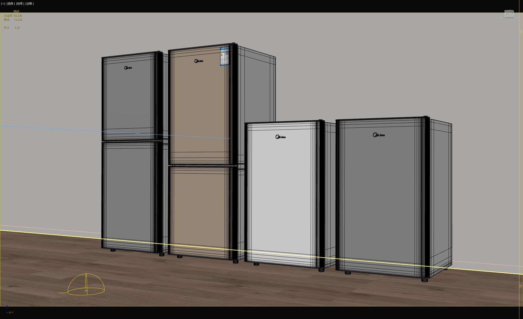 mini fridge with freezer  3D model_3