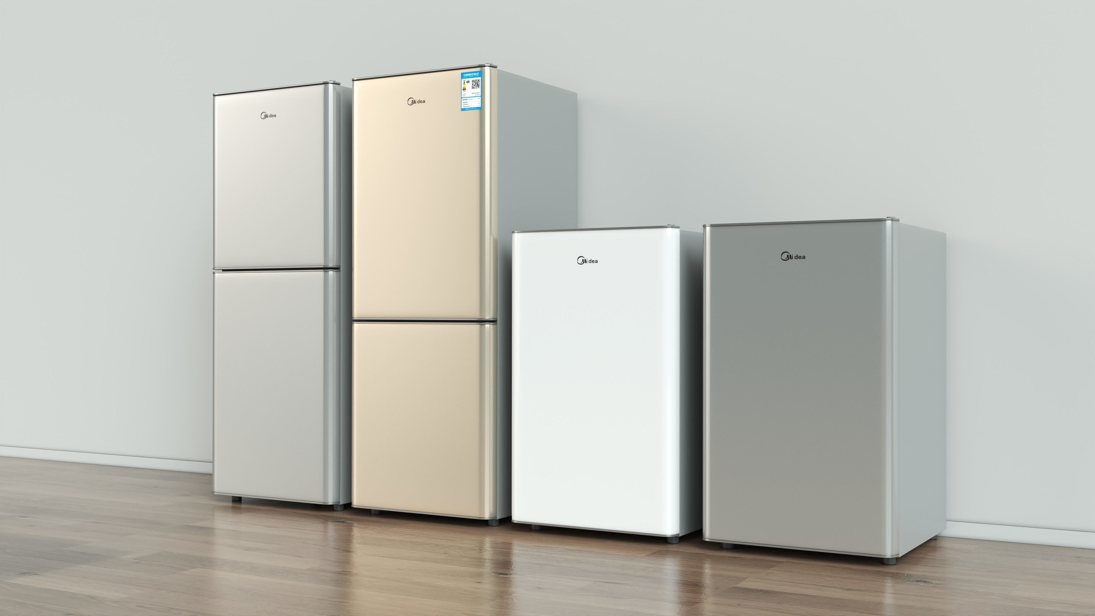 mini fridge with freezer  3D model_2