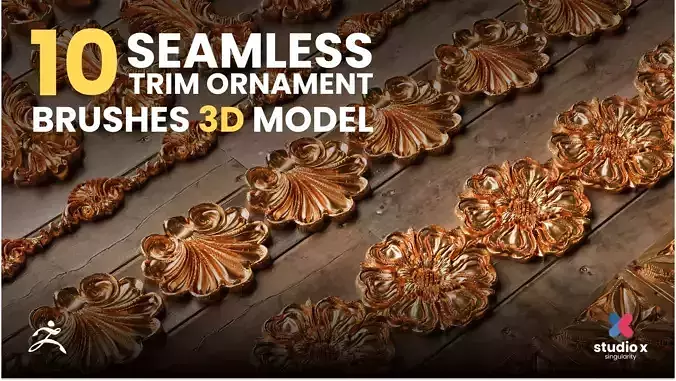 10 Seamless Trim Ornament Brushes 