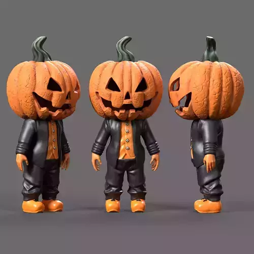 cute horror pumpkin 3d character for printing 3D print model