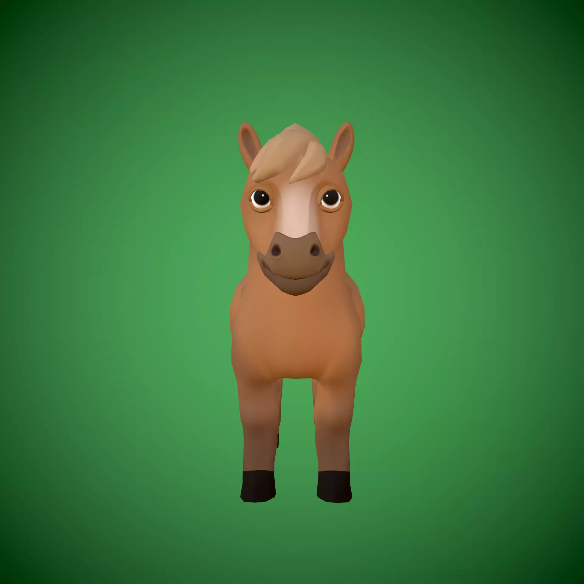 Horse Low-poly 3D model Stylized Cartoon Free low-poly 3D model