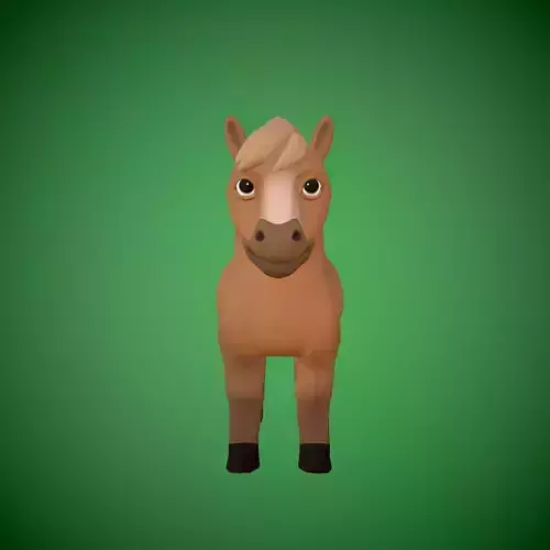 Horse Low-poly 3D model Stylized Cartoon