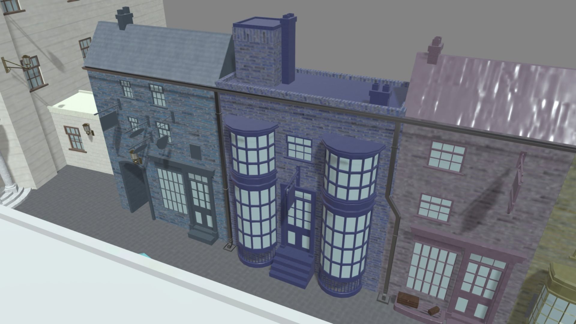 Diagon Alley Harry Potter Textured 3D model_9