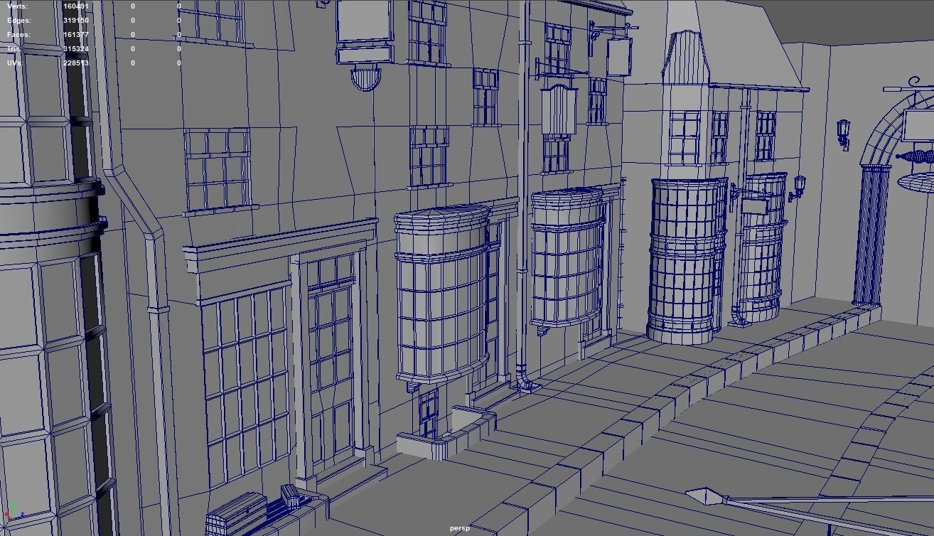 Diagon Alley Harry Potter Textured 3D model_16