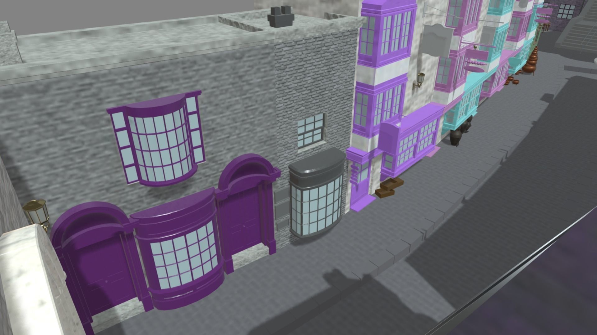 Diagon Alley Harry Potter Textured 3D model_12