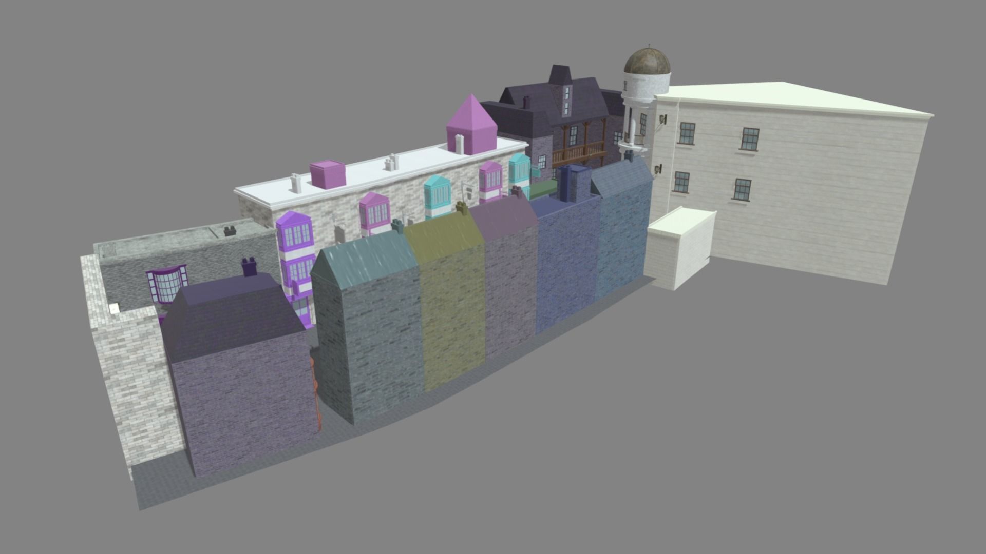 Diagon Alley Harry Potter Textured 3D model_3