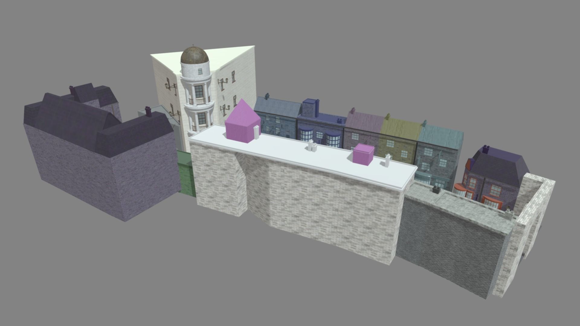 Diagon Alley Harry Potter Textured 3D model_2