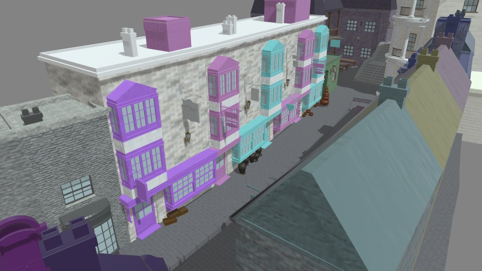 Diagon Alley Harry Potter Textured 3D model_8