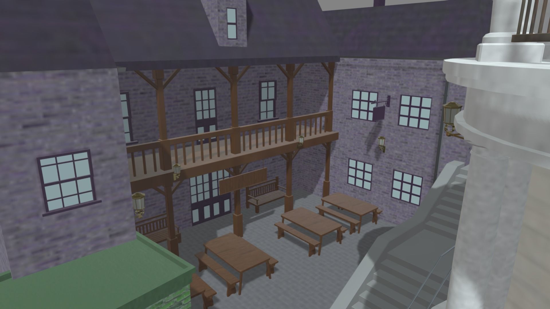 Diagon Alley Harry Potter Textured 3D model_5