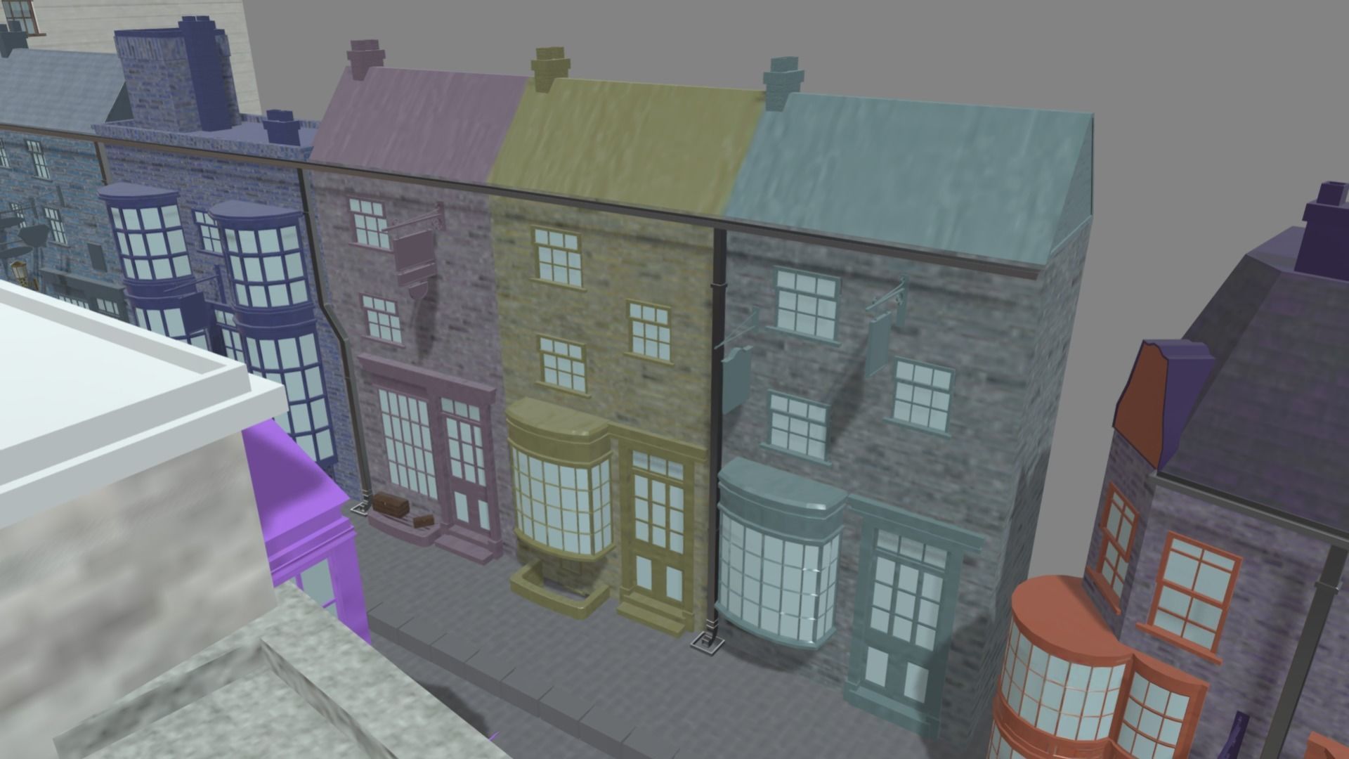 Diagon Alley Harry Potter Textured 3D model_10
