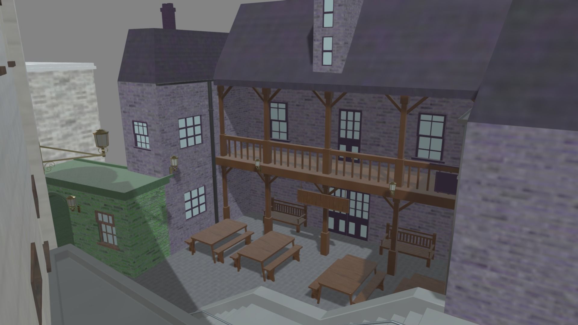 Diagon Alley Harry Potter Textured 3D model_6