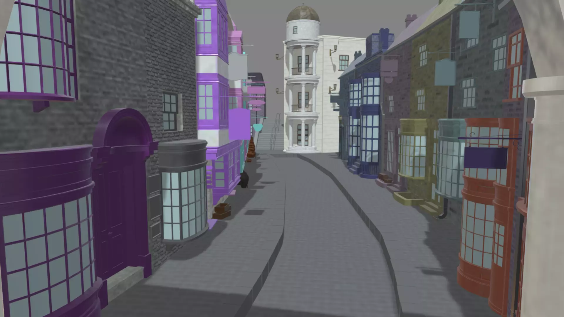 Diagon Alley Harry Potter Textured 3D model_0