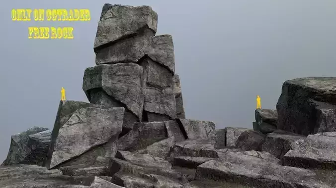 free rocks Low-poly 3D model