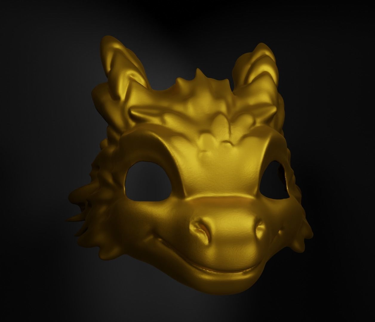 Cute Dragon Cosplay Face Mask 3D print model_7