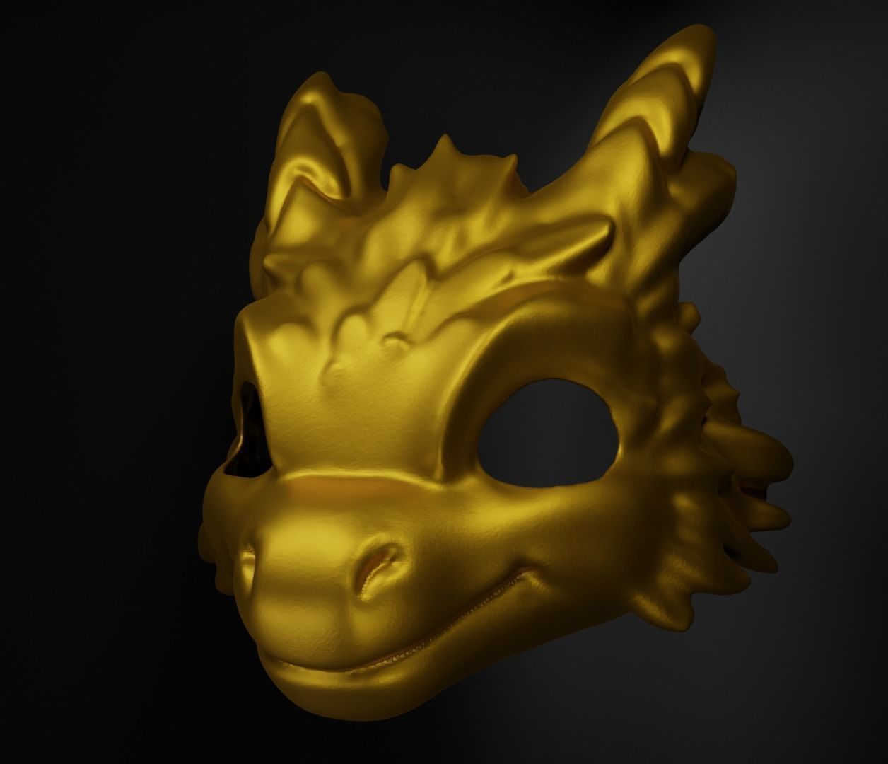 Cute Dragon Cosplay Face Mask 3D print model_13