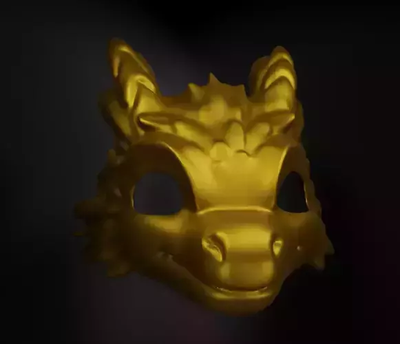 Cute Dragon Cosplay Face Mask 3D print model