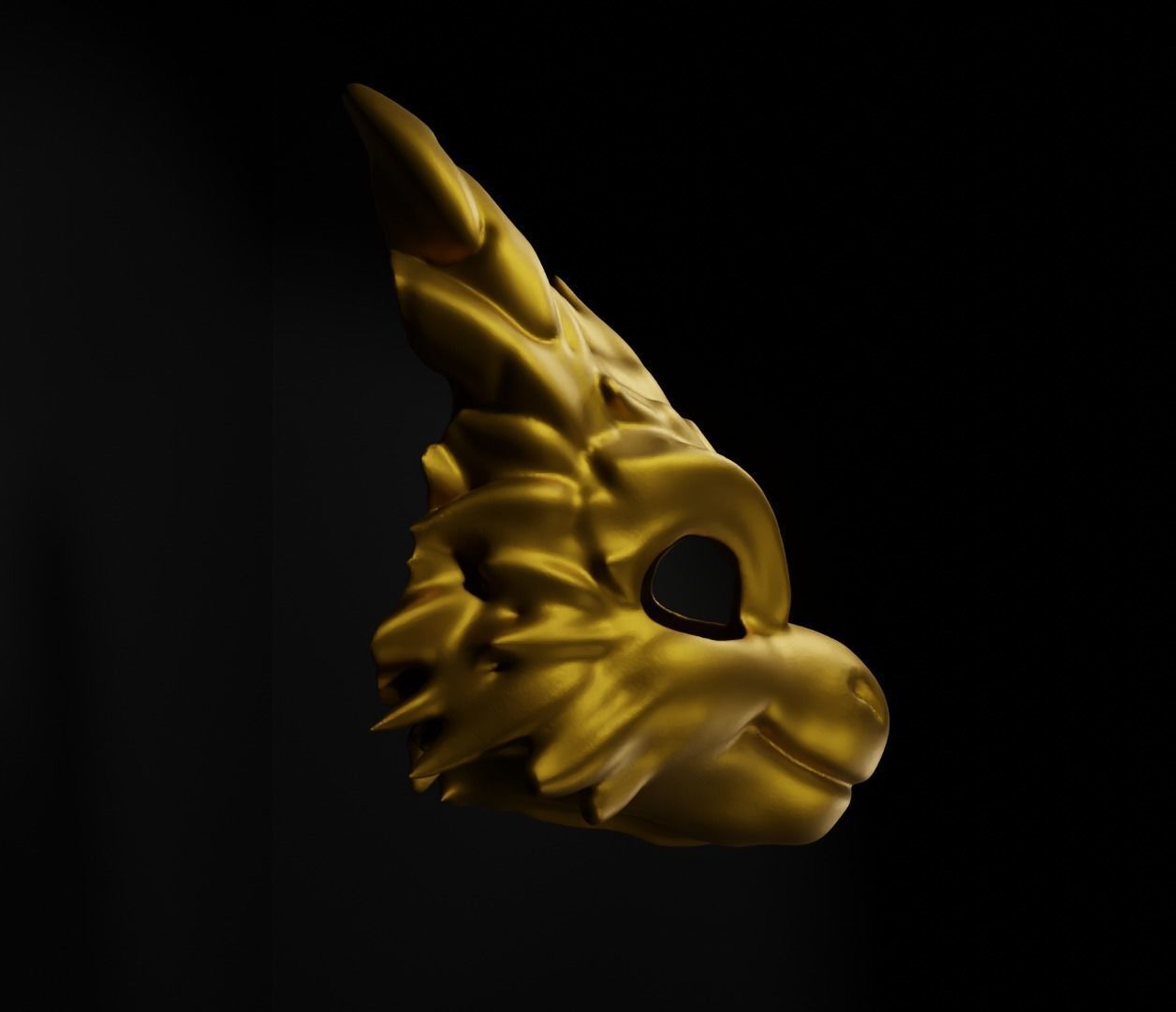 Cute Dragon Cosplay Face Mask 3D print model_9