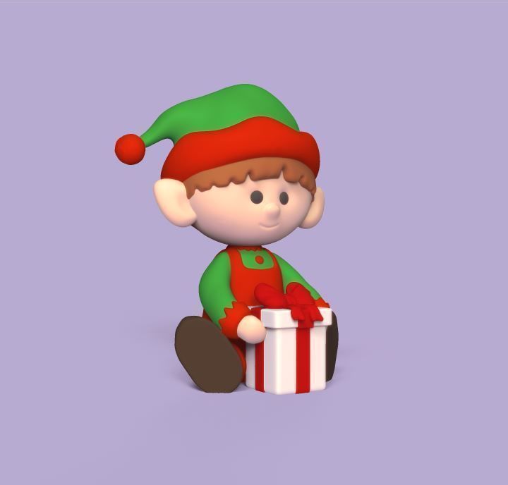 Gift Xmas Elf 3D print model_1