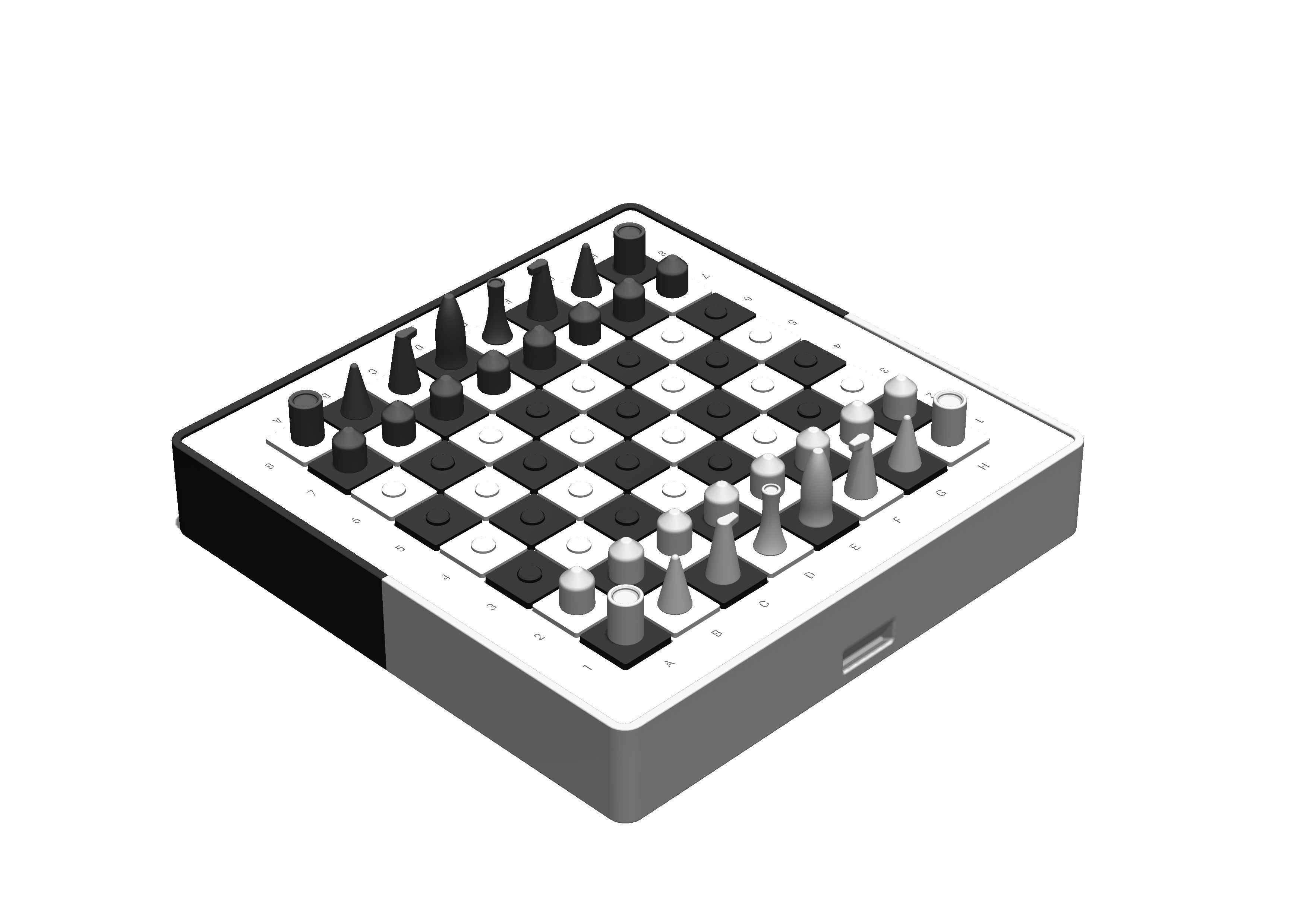 Modern Minimalistic Chess Pieces Set 3D print model_7