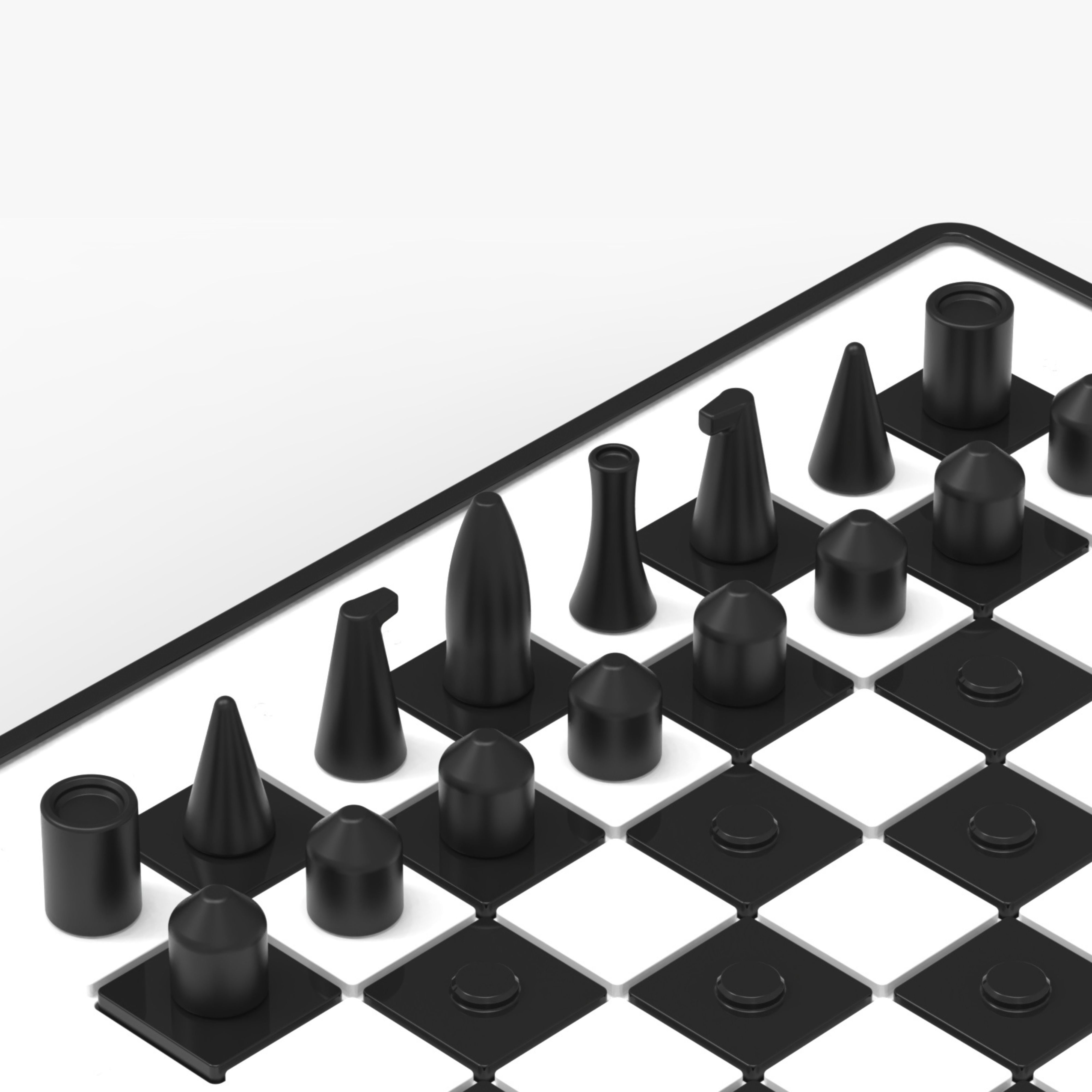 Modern Minimalistic Chess Pieces Set 3D print model_4