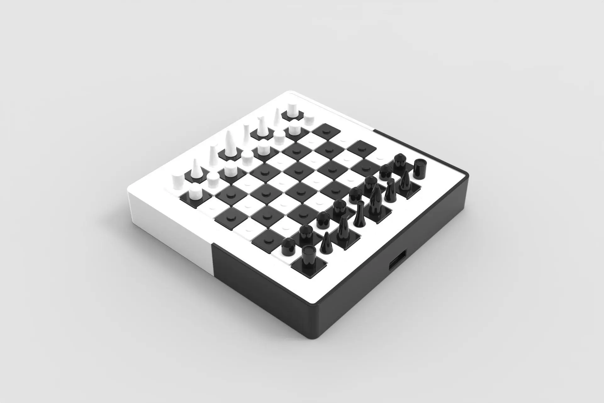 Modern Minimalistic Chess Pieces Set 3D print model_0