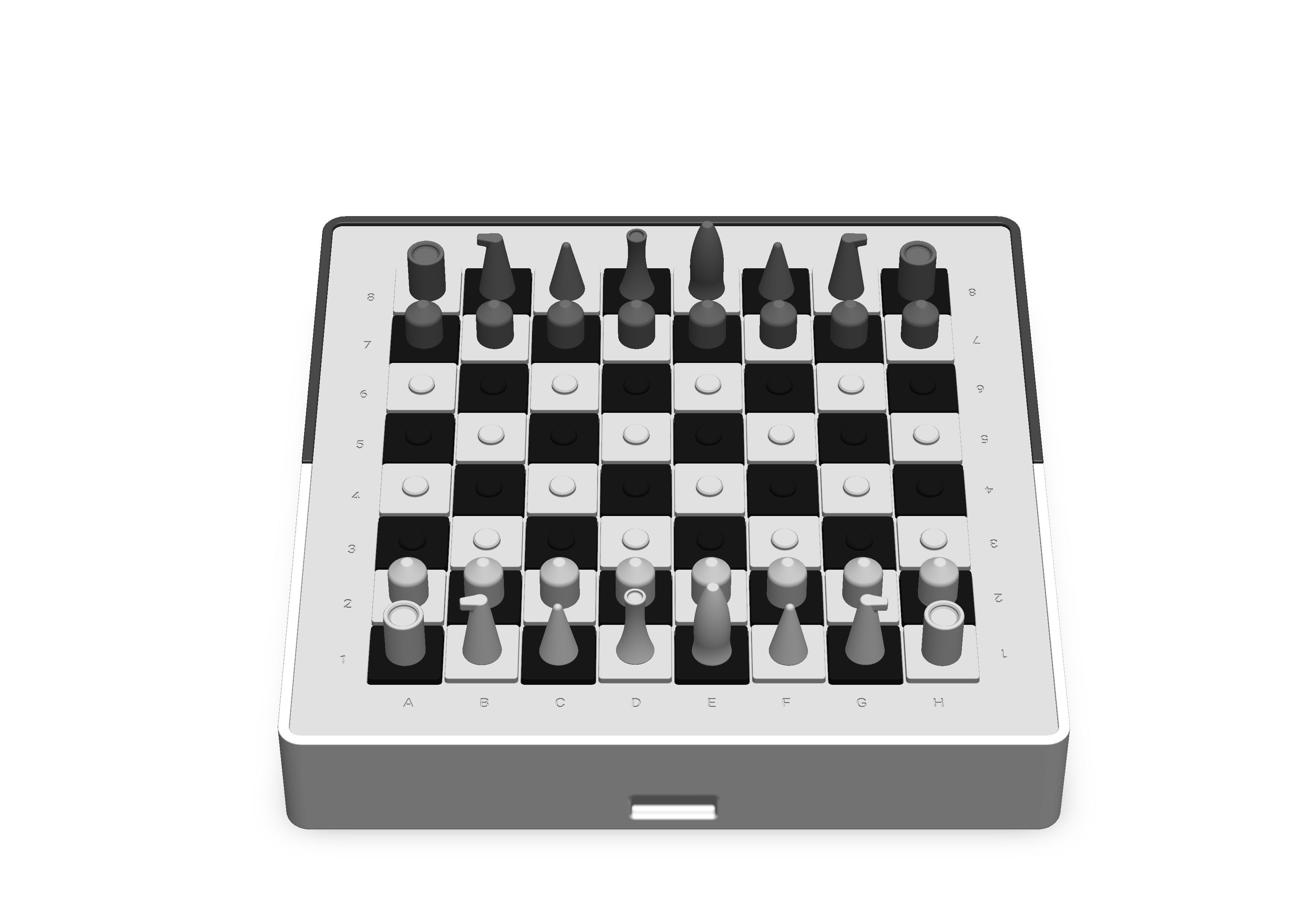 Modern Minimalistic Chess Pieces Set 3D print model_6
