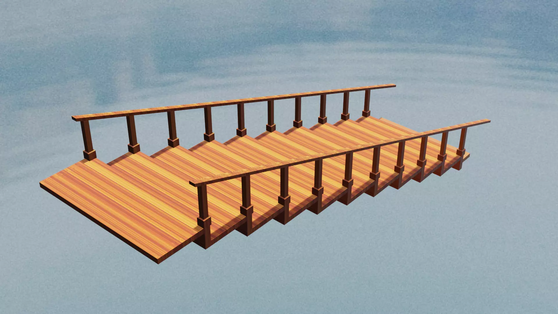 Wood Stair Free low-poly 3D model