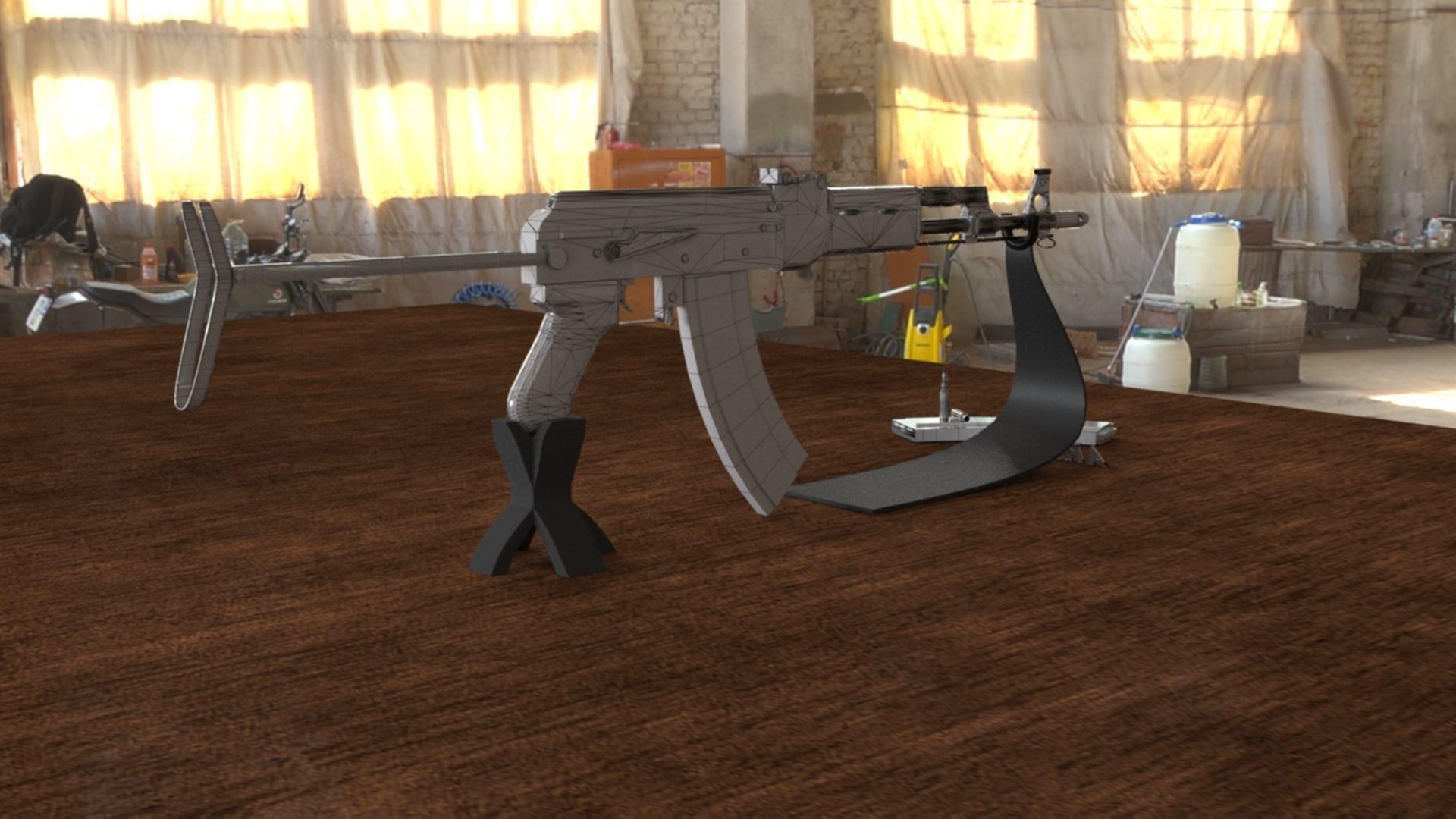 Russian AKS 74 Assault Rifle Low-poly 3D model_13