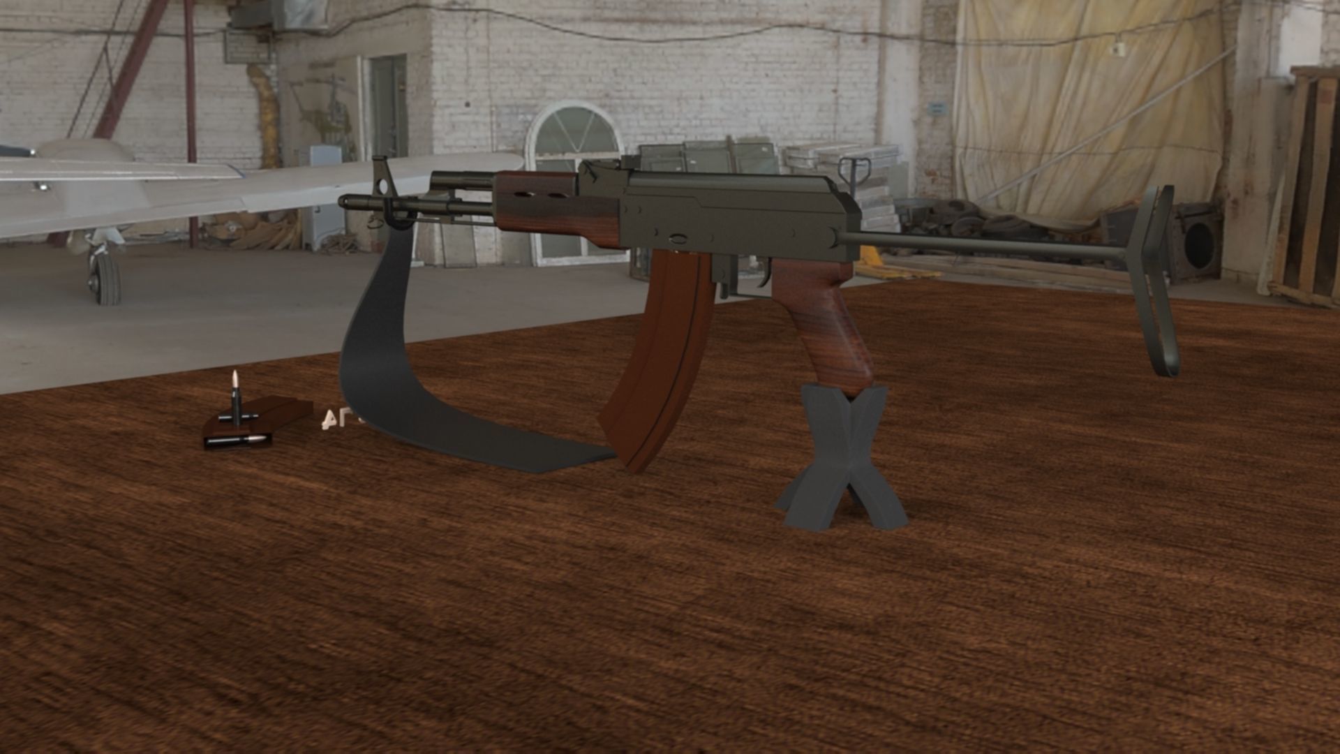 Russian AKS 74 Assault Rifle Low-poly 3D model_2