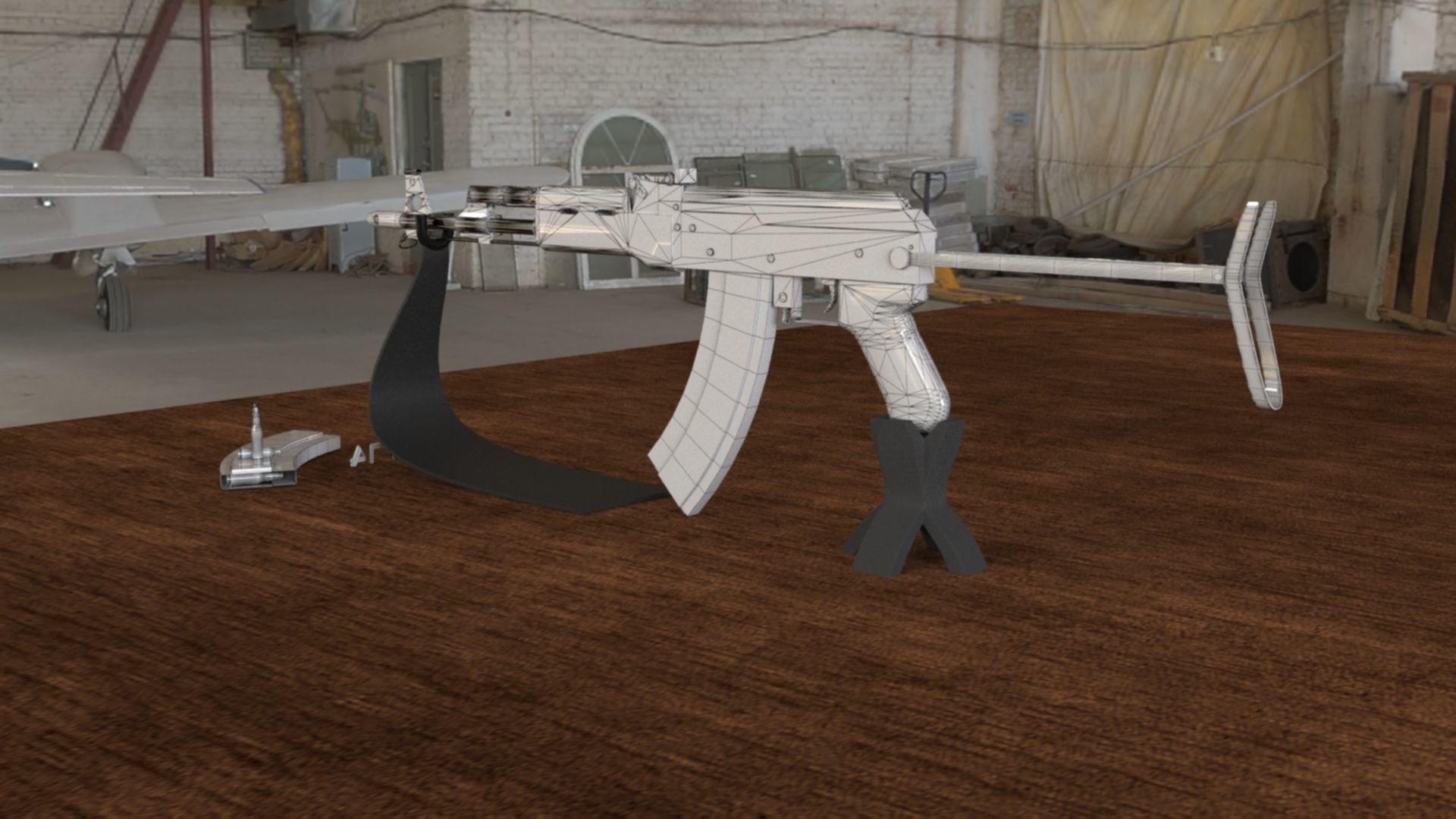 Russian AKS 74 Assault Rifle Low-poly 3D model_16