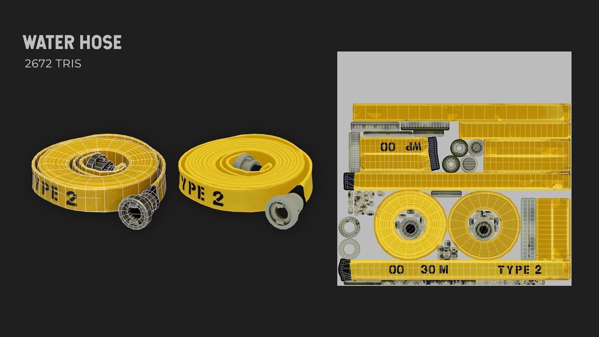 Firefighters Equipment Pack Props Set Low-poly 3D model_11