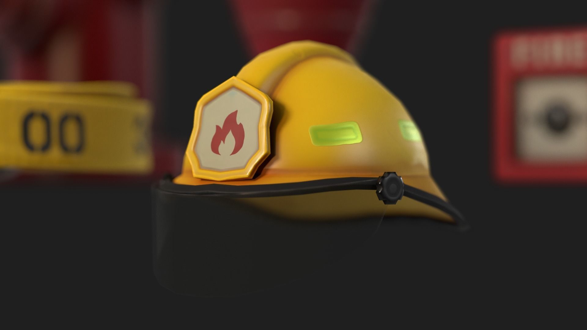 Firefighters Equipment Pack Props Set Low-poly 3D model_18