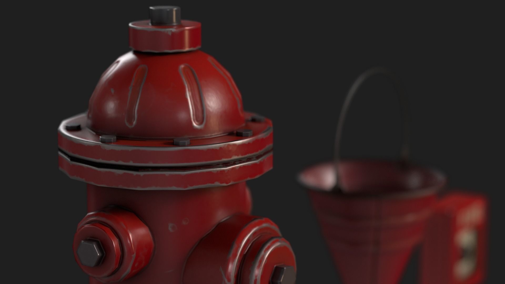 Firefighters Equipment Pack Props Set Low-poly 3D model_20