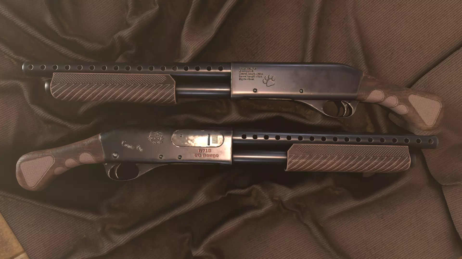 Sawed-Off Shotgun Low-poly 3D model_0