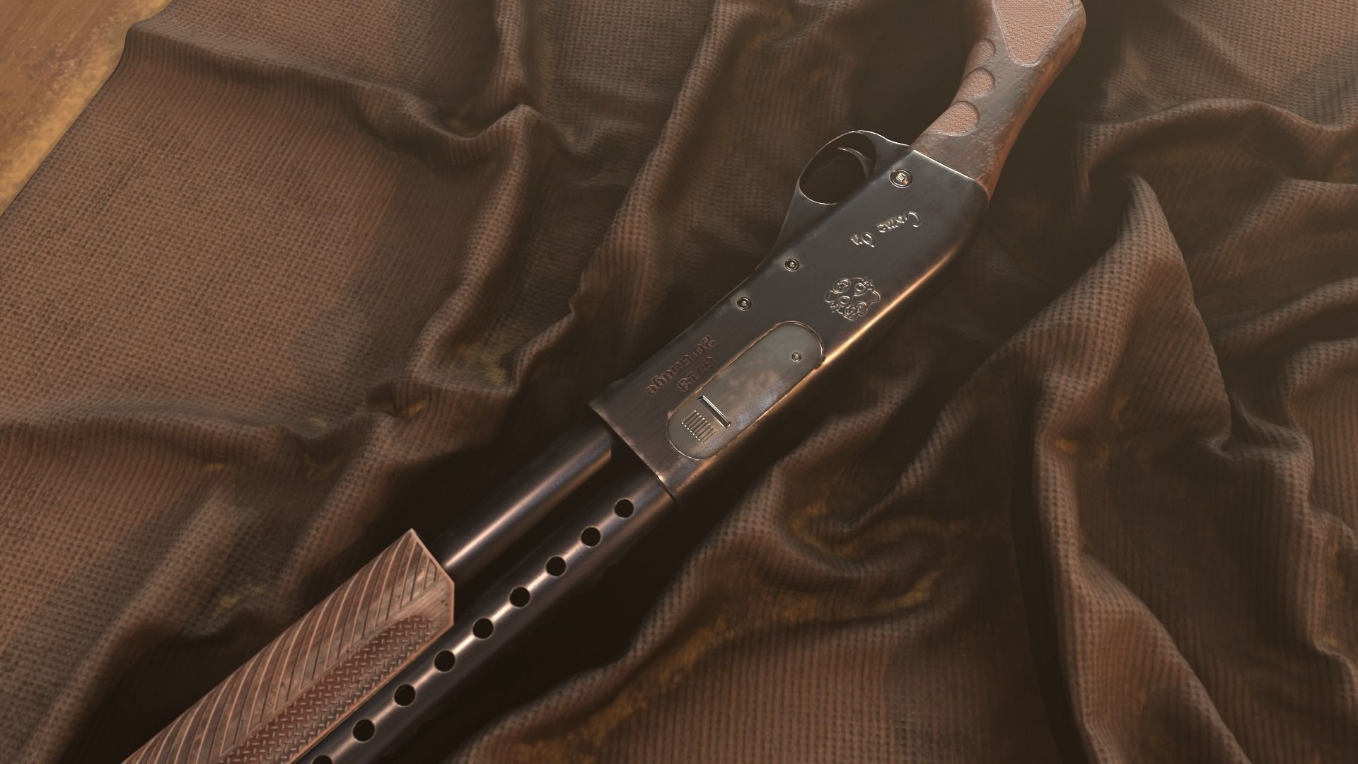 Sawed-Off Shotgun Low-poly 3D model_5