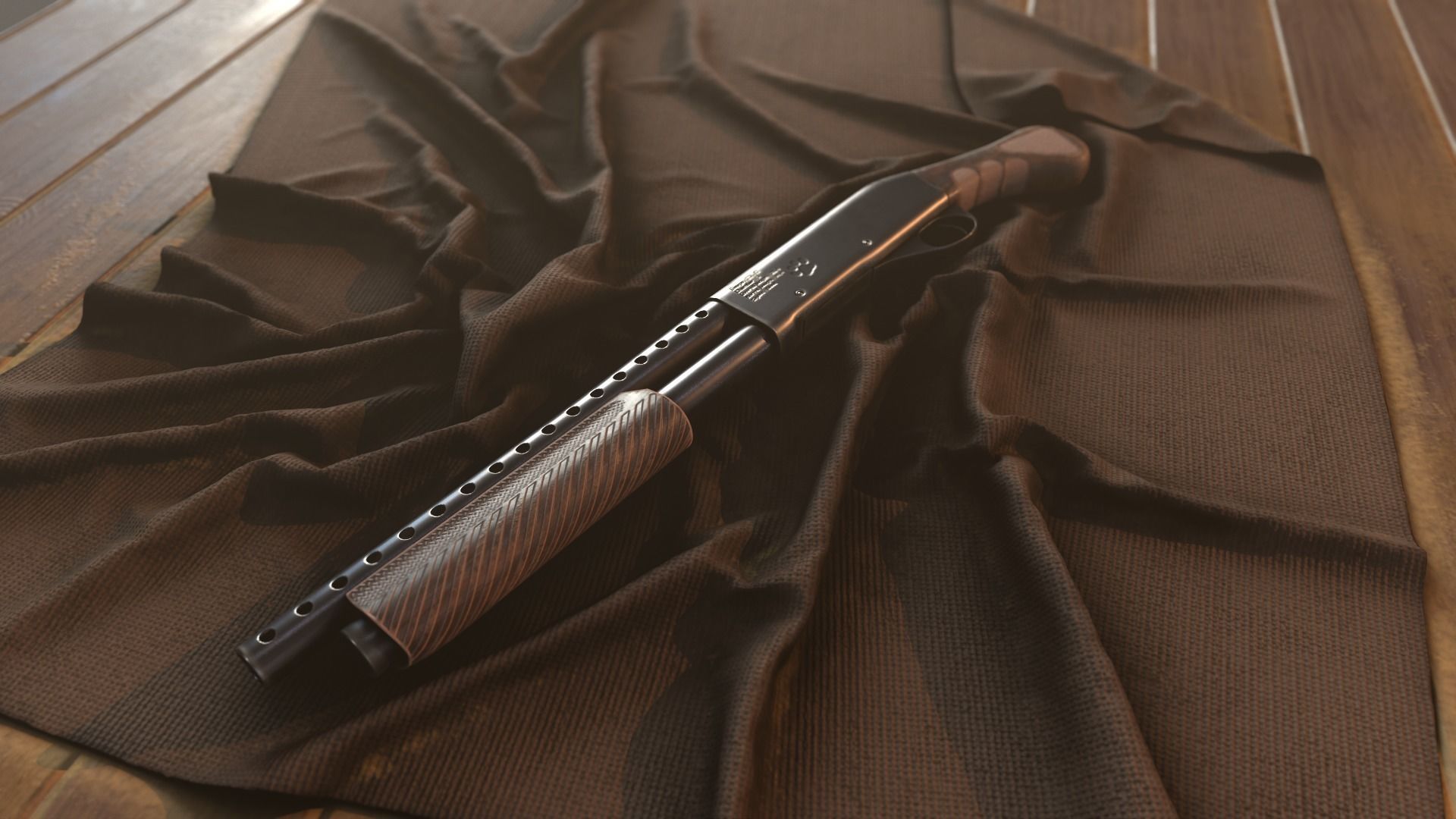 Sawed-Off Shotgun Low-poly 3D model_3