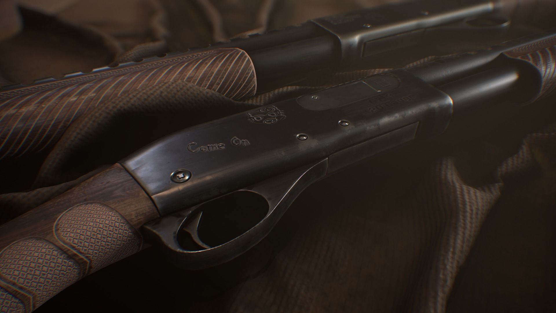 Sawed-Off Shotgun Low-poly 3D model_6